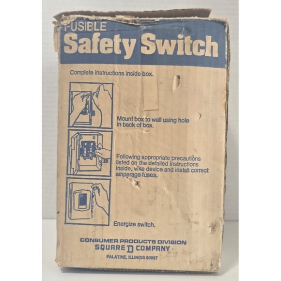 Square D D211N Fusible Safety Switch 30A 120/240V Indoor NEMA 1 Disconnect - Picture 2 of 9